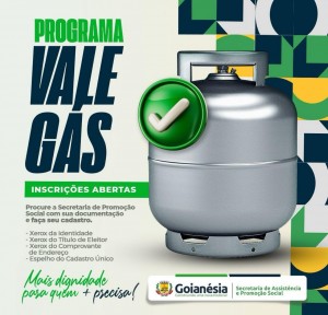 Prefeitura de Goianésia recebe inscrições para Programa Vale Gás